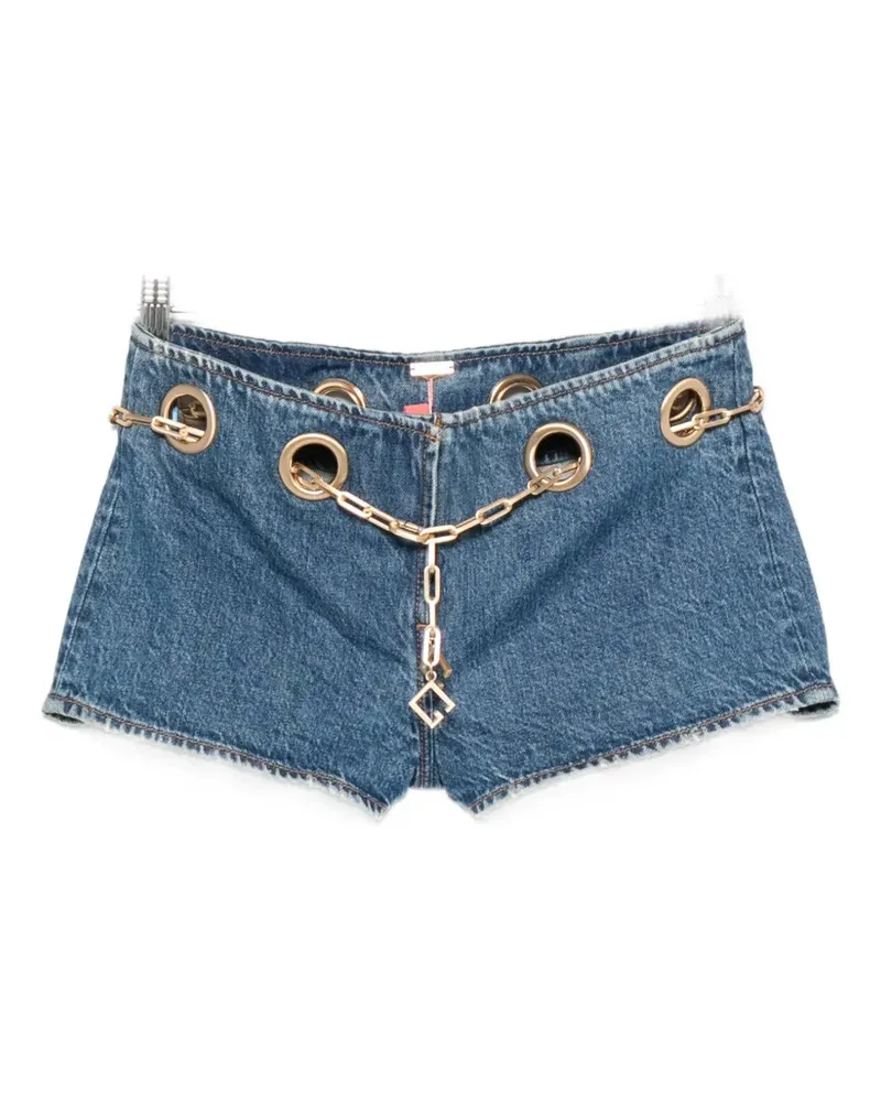 Cult Gaia Baba chain-belt denim shorts - Blau Blau