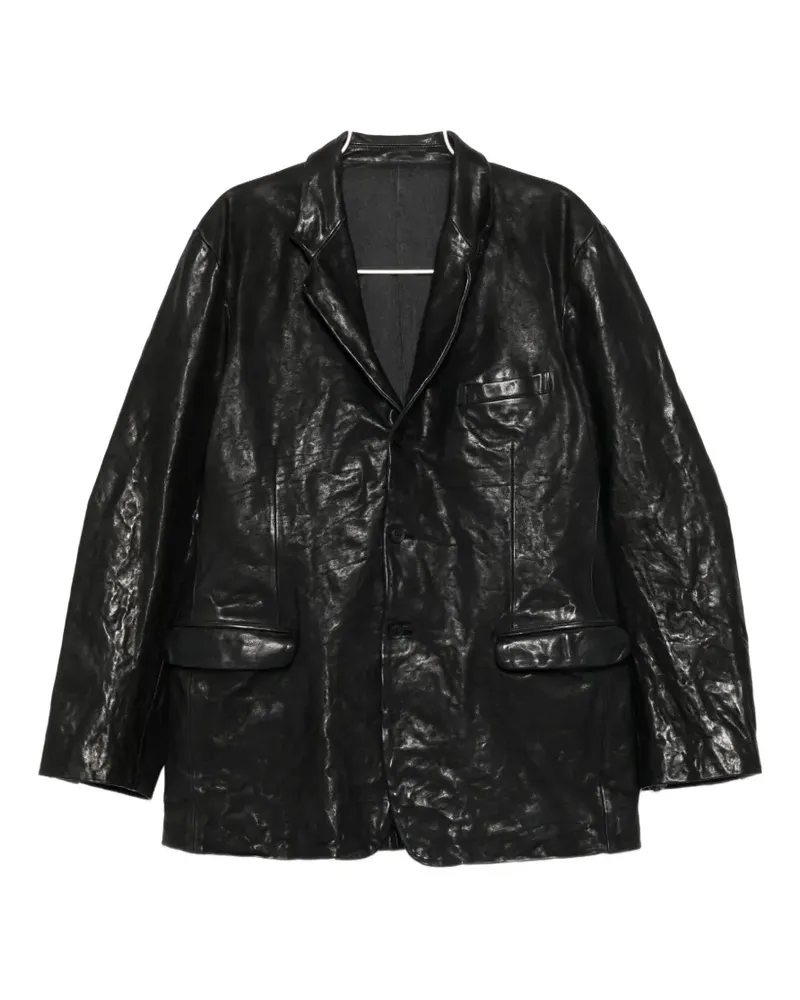 Yohji Yamamoto leather jacket - Schwarz Schwarz