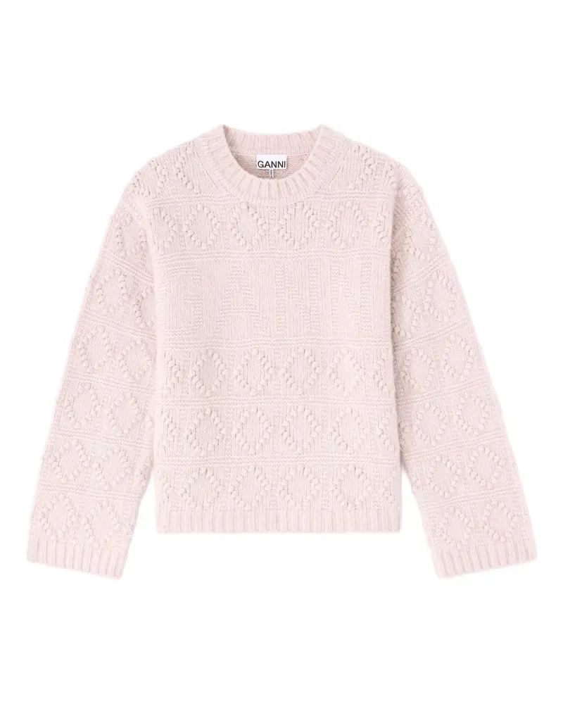 Ganni Texturierter Pullover - Rosa Rosa