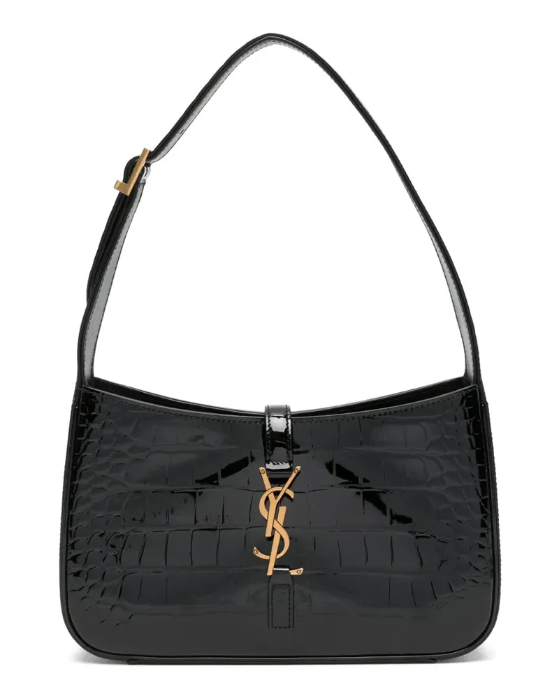 Saint Laurent Schultertasche mit Kroko-Effekt - Schwarz Schwarz
