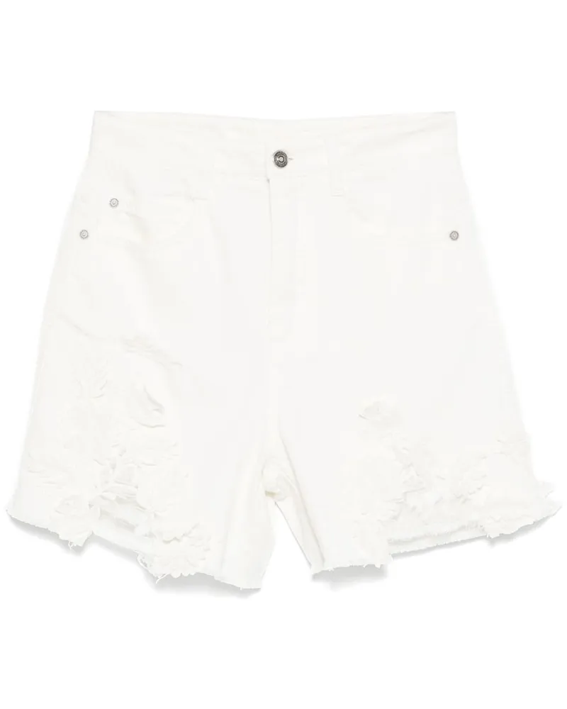 Ermanno Scervino Shorts mit Blumenapplikation - Weiß Weiß