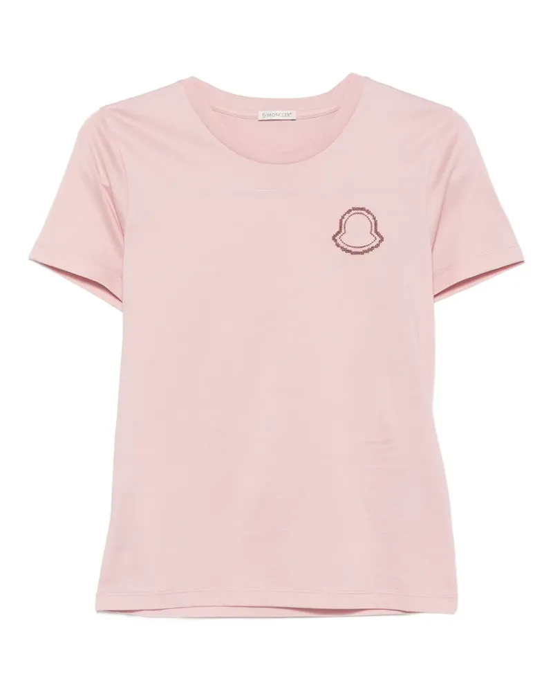 Moncler logo-embroidered T-shirt - Rosa Rosa