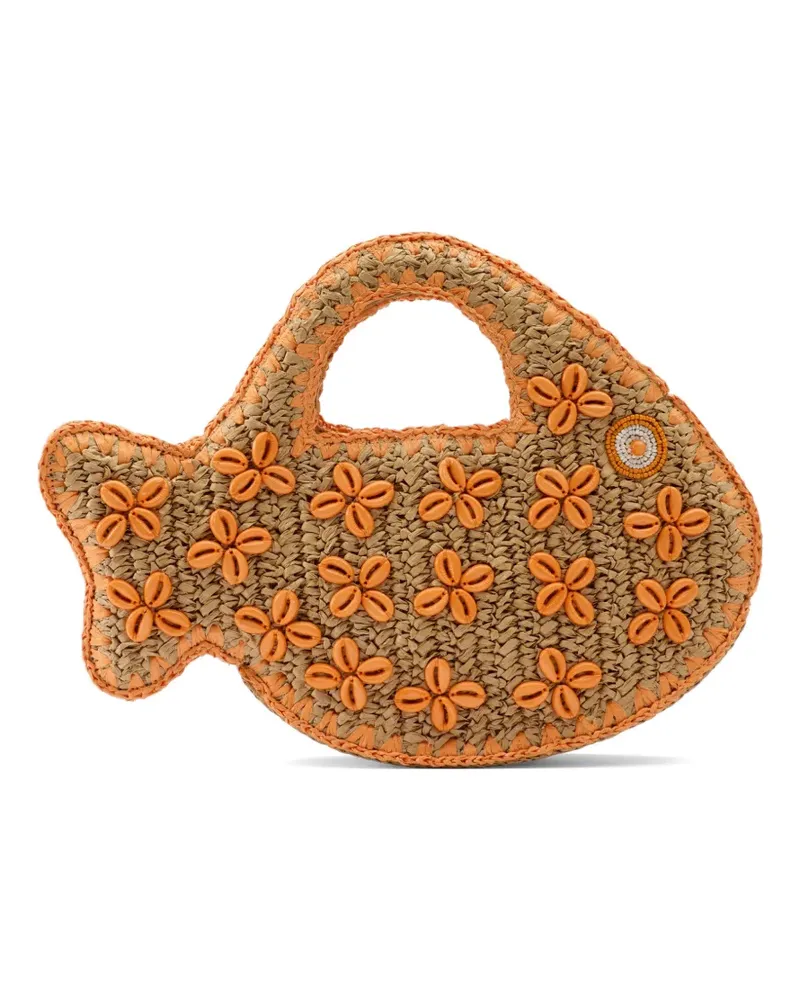 Simon Miller Fisch-Tote Bag mit Puka-Blumenapplikation - Nude Nude