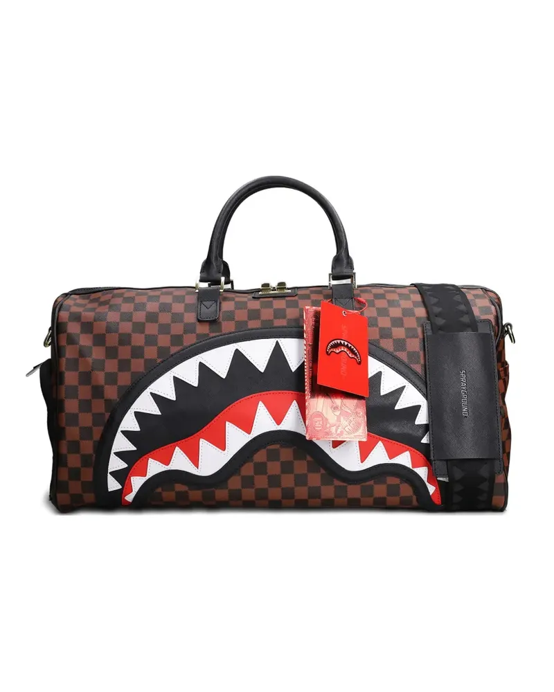 Sprayground checkerboard-pattern holdall - Braun Braun