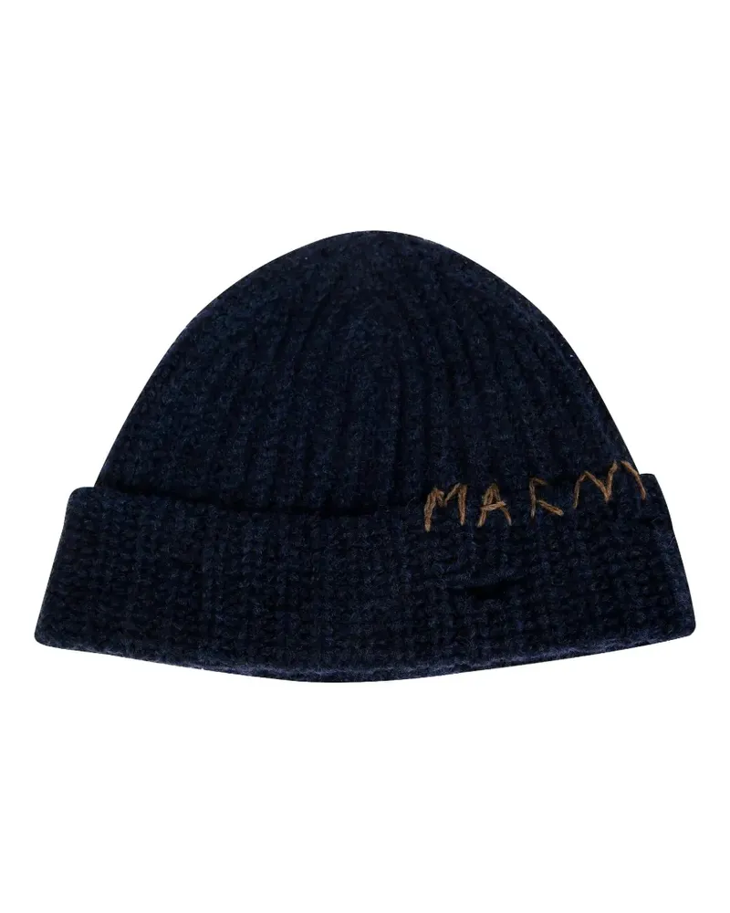 Marni Beanie mit Logo-Stickerei - Blau Blau
