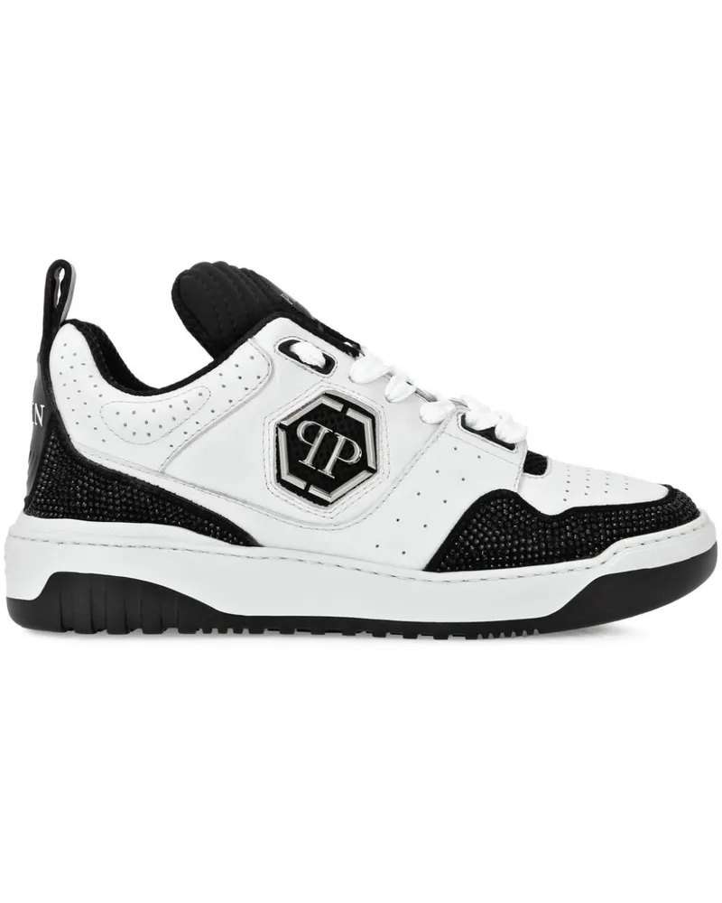 Philipp Plein Sneakers mit Kristallen - Weiß Weiß