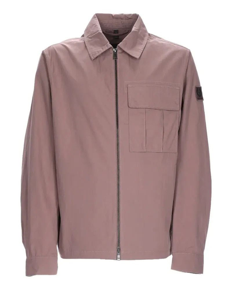 Belstaff logo-patch flap-pocket cargo shirt - Rosa Rosa