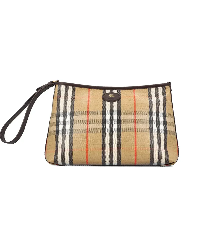 Burberry Clutch mit Check - Nude Nude