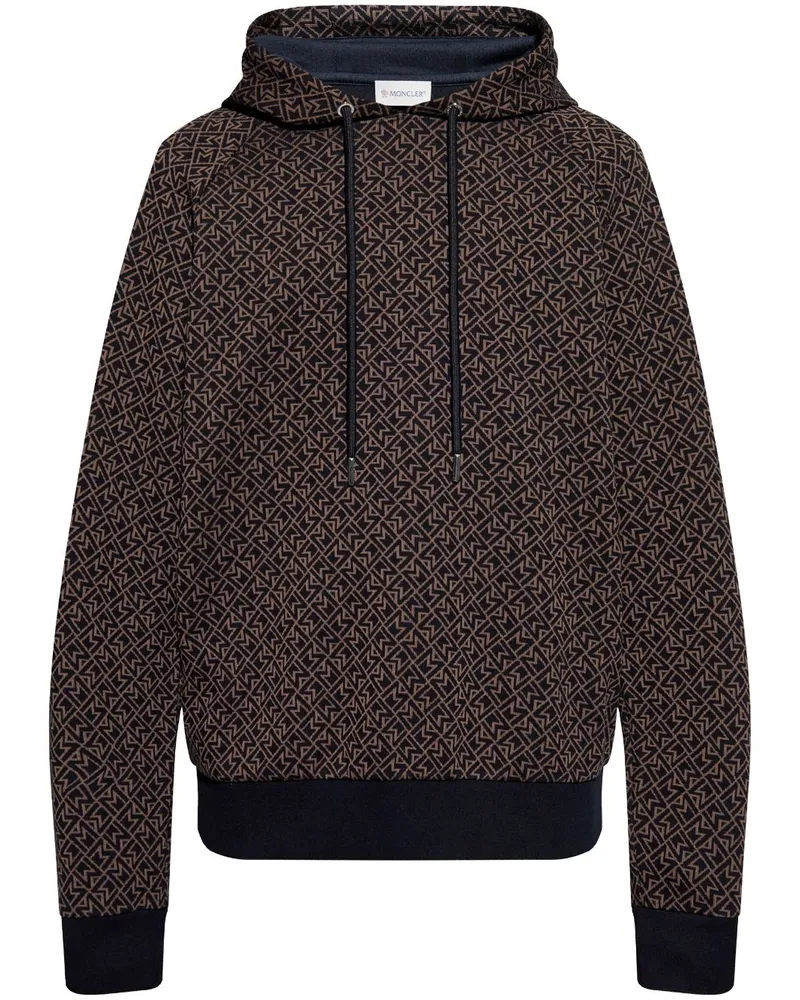 Moncler Hoodie mit Monogrammmuster - Braun Braun