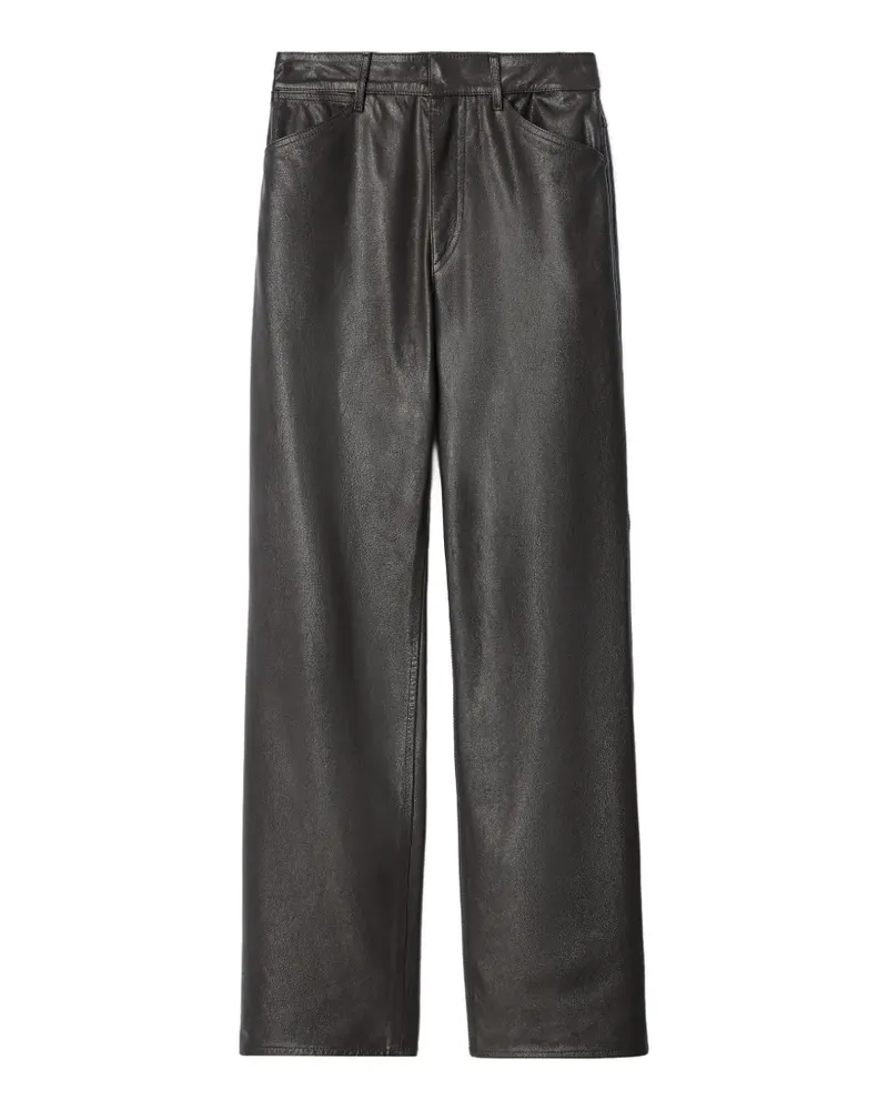 Christophe Lemaire Gerade Hose aus glänzendem Leder - Braun Braun