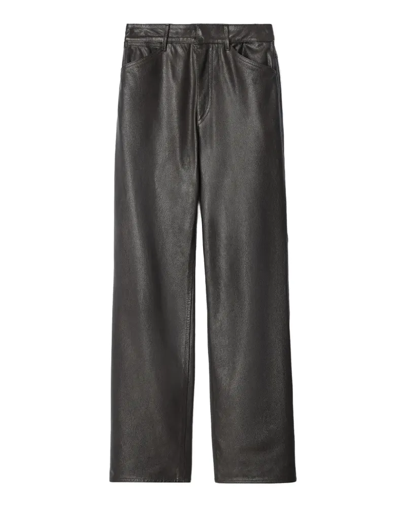 Christophe Lemaire Gerade Hose aus glänzendem Leder - Braun Braun