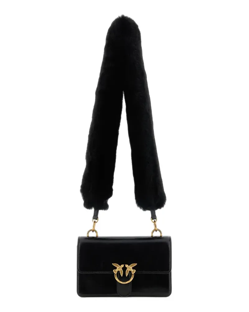 Pinko Love One Schultertasche mit Craquelé-Effekt - Schwarz Schwarz