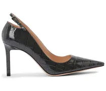Angelina Pumps mit Kroko-Optik 85mm - Schwarz