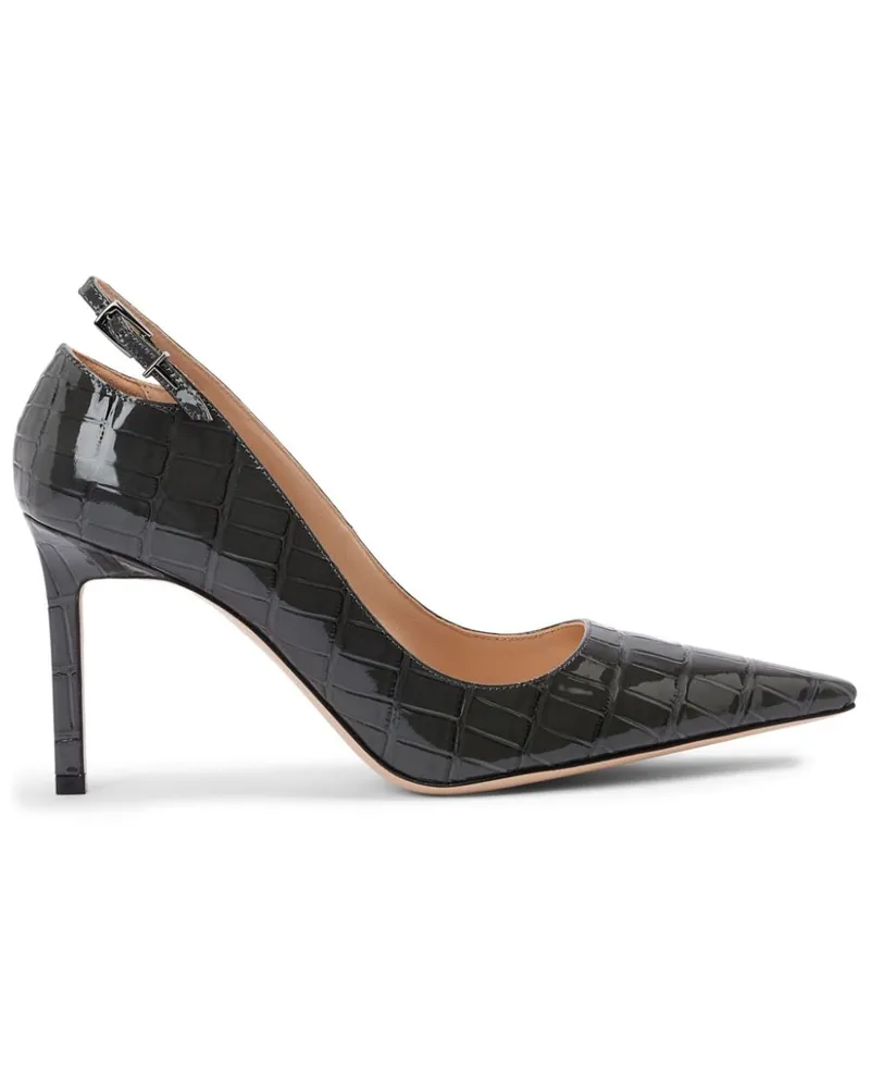 Tom Ford Angelina Pumps mit Kroko-Optik 85mm - Schwarz Schwarz
