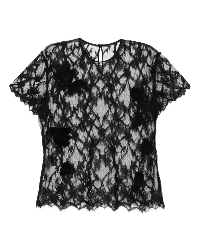 JNBY Bluse mit Blumenspitze - Schwarz Schwarz