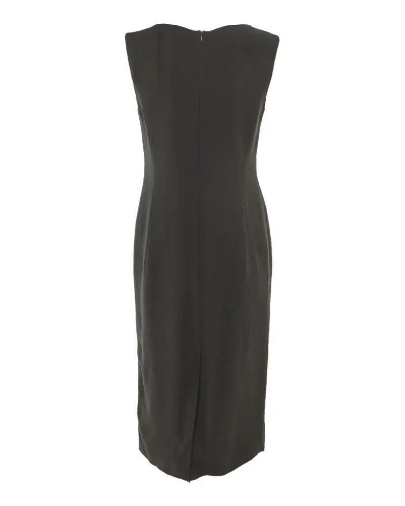 Max Mara Ärmelloses Krepp-Midikleid - Grau Grau