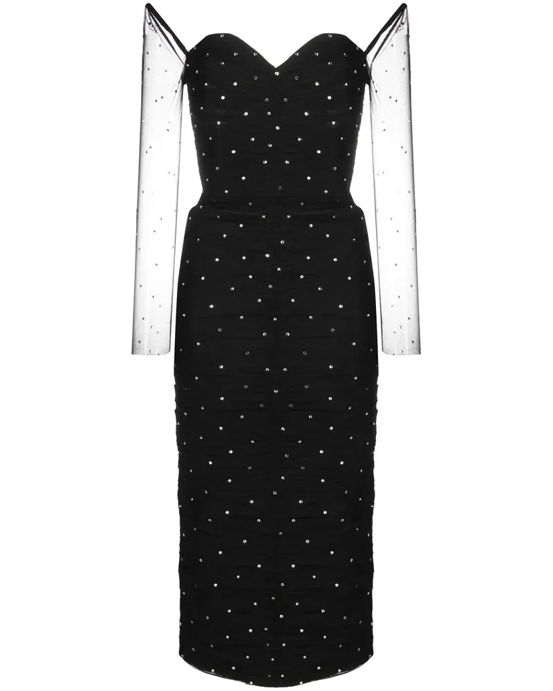 ANOUKI Samtkleid mit Pailletten - Schwarz Schwarz