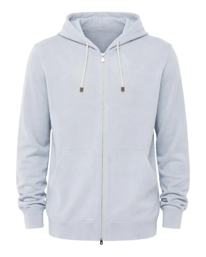 Brunello Cucinelli zip-up cashmere hoodie - Blau Blau