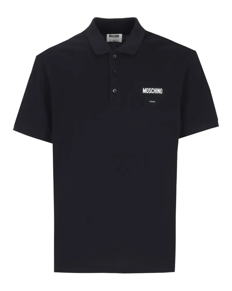 Moschino Poloshirt mit Logo-Print - Schwarz Schwarz