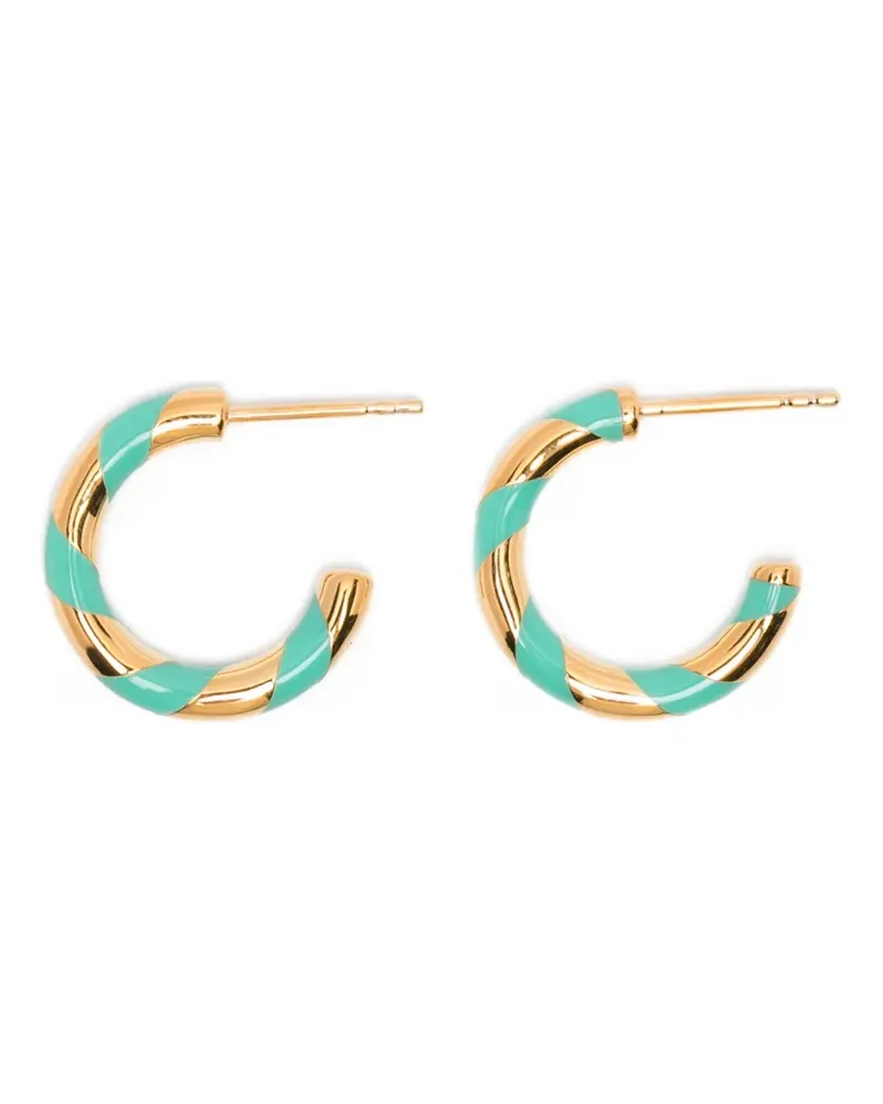 Aurélie Bidermann Positano striped hoop earrings - Gold Gold