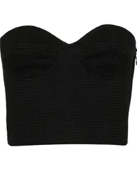 forte_forte Cropped-Top mit Herzausschnitt Schwarz