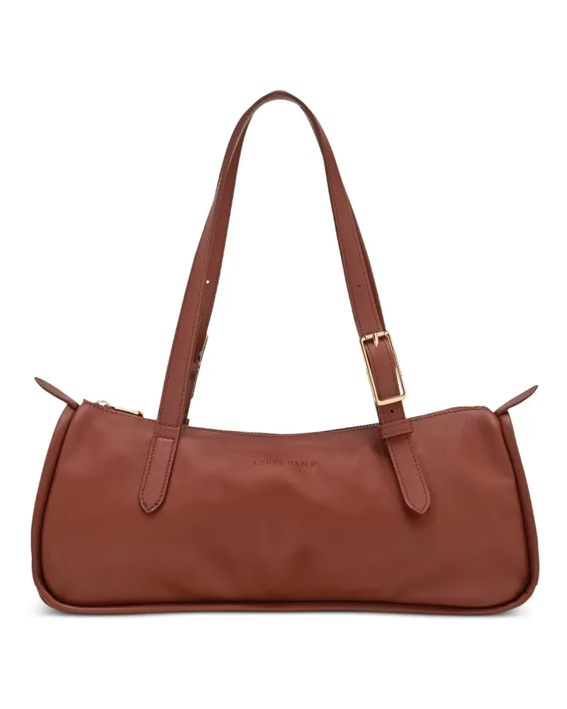 Longchamp L Looong Schultertasche mit Schnallenriemen - Braun Braun