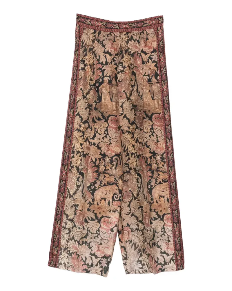 Pierre-Louis Mascia Palazzohose mit Blumenprint - Braun Braun