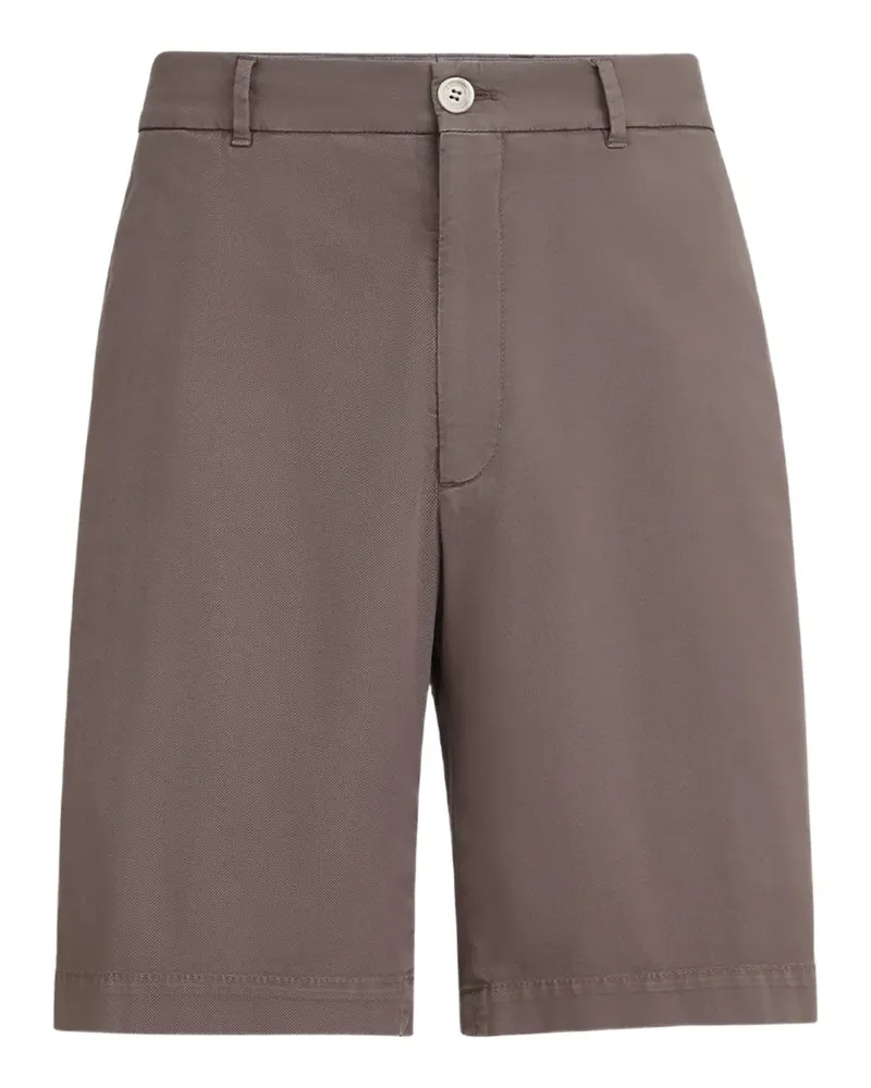 Brunello Cucinelli Stückgefärbte Shorts mit Knöpfen - Braun Braun