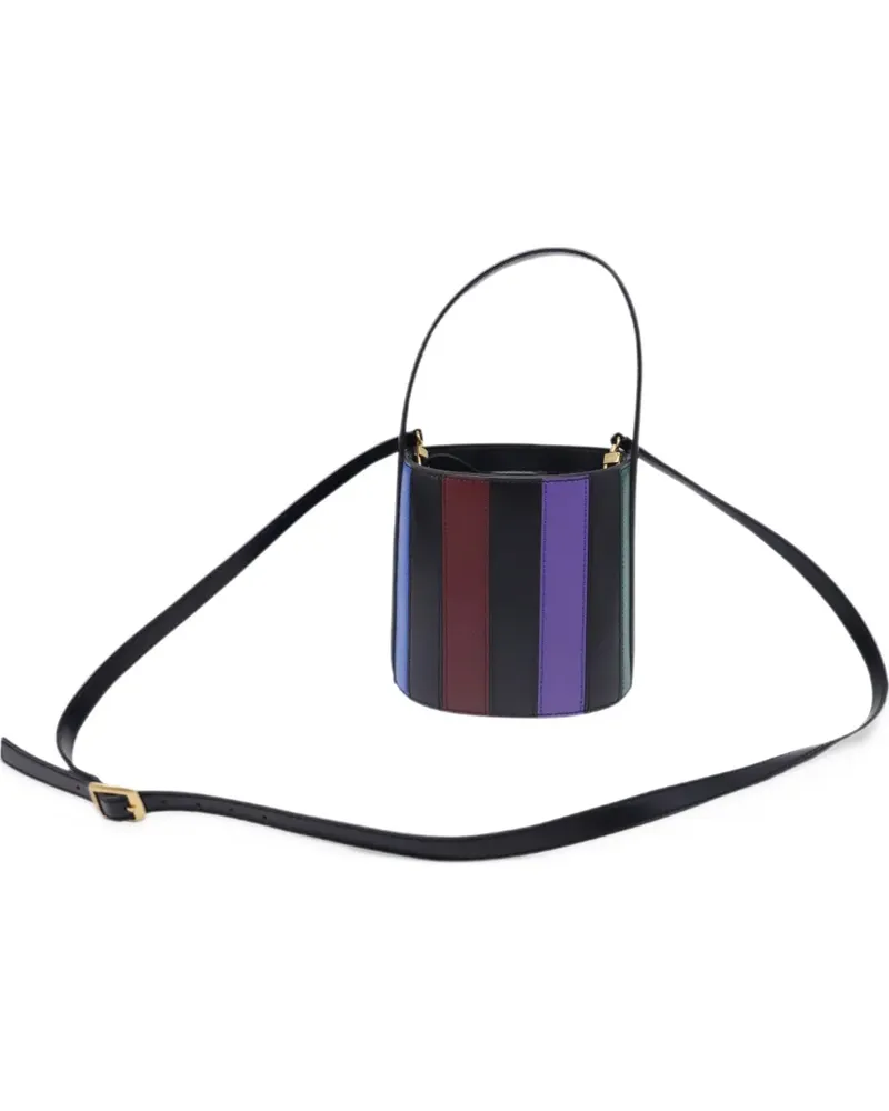 STAUD Bissett striped bucket bag - Schwarz Schwarz