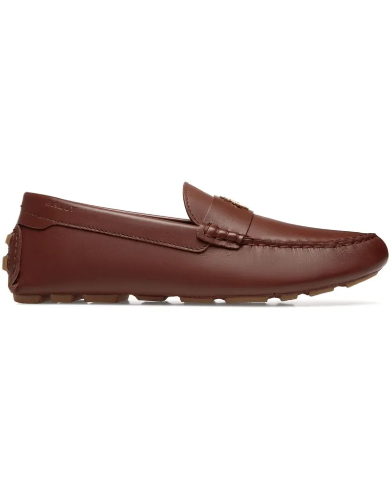 Bally Loafer mit Logo-Schild Braun