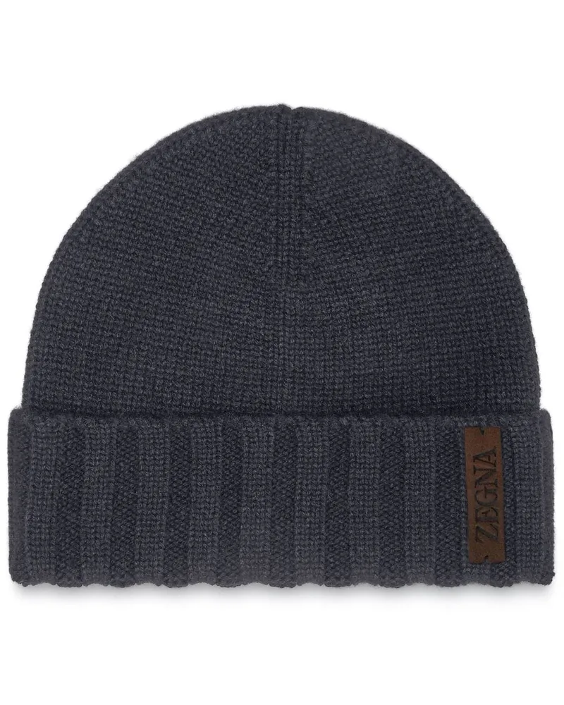 Ermenegildo Zegna Oasi Beanie aus Kaschmir Blau