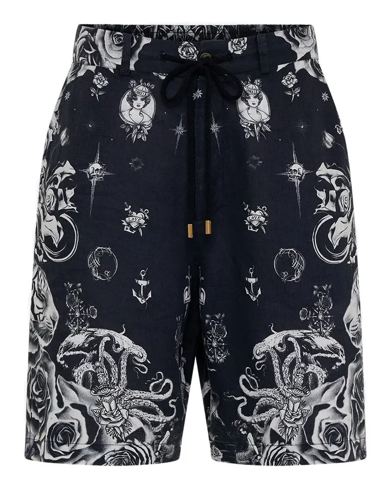 Camilla Tales Of Tattoo drawstring shorts - Schwarz Schwarz
