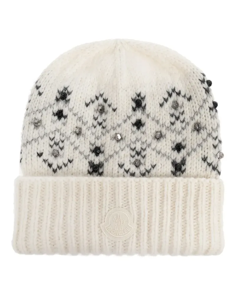 Moncler Beanie mit Kristallen - Nude Nude