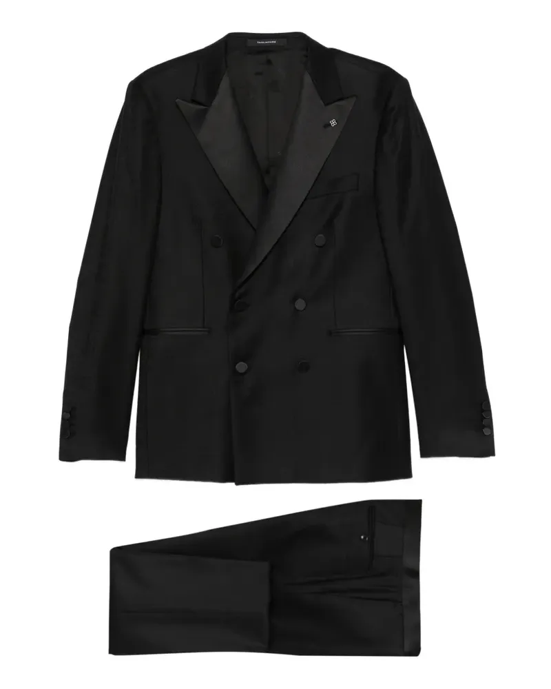 Tagliatore double-breasted peak-lapel suit - Schwarz Schwarz