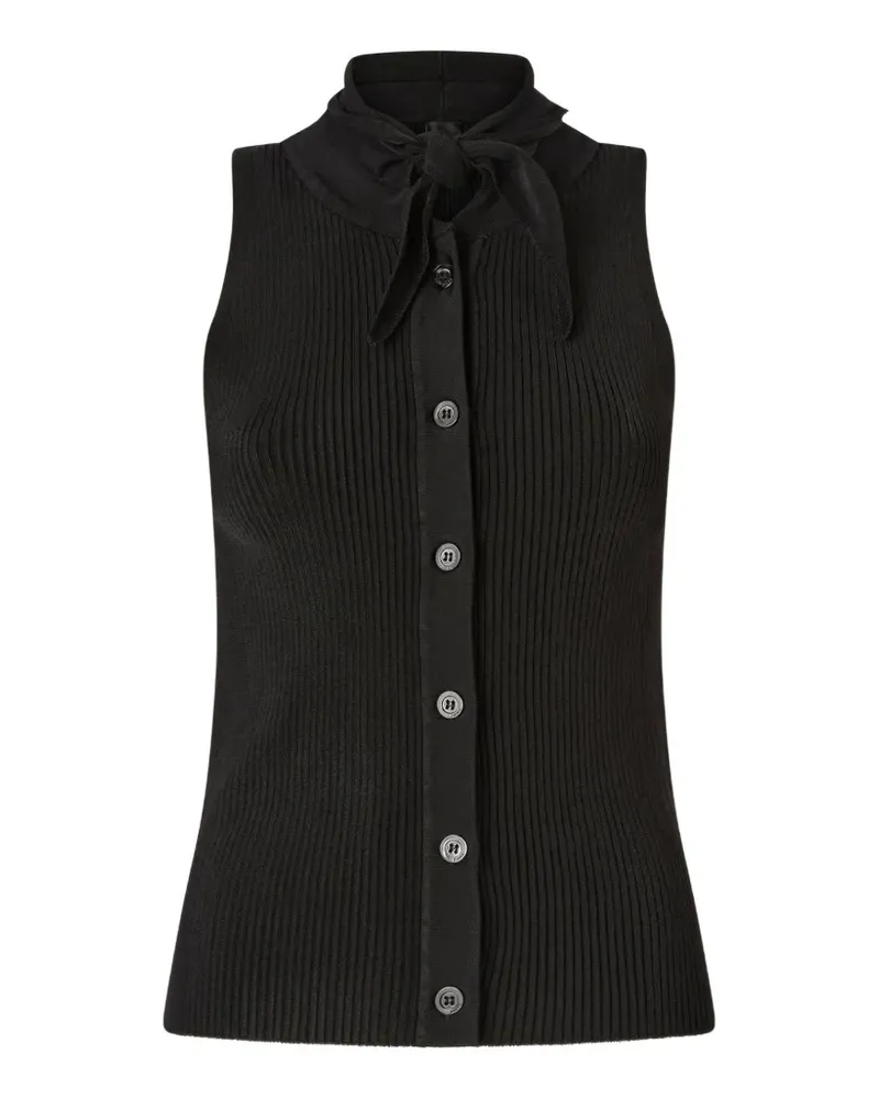 Pinko Gestrickte Bluse mit Schleifenverschluss - Schwarz Schwarz