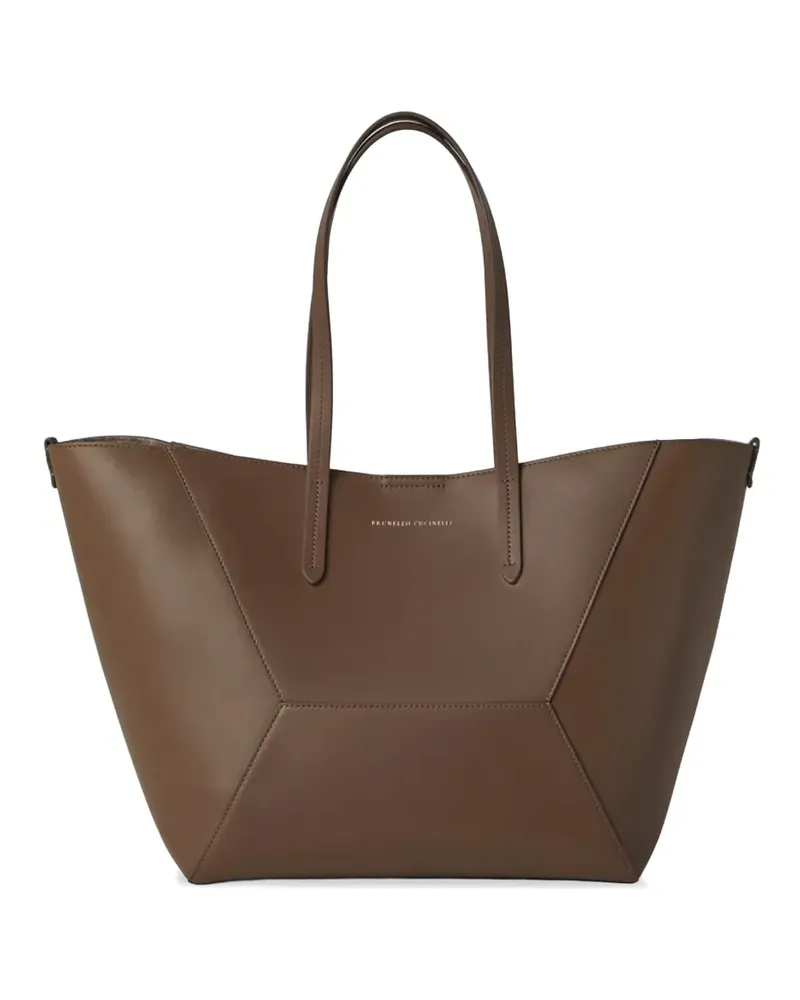 Brunello Cucinelli BC Duo Tote Bag aus Leder - Braun Braun