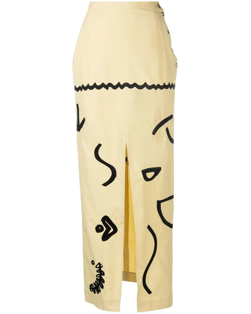 Nanushka Midirock mit hohem Schlitz - Nude Nude