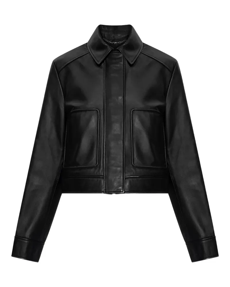 Kitsuné leather jacket - Schwarz Schwarz