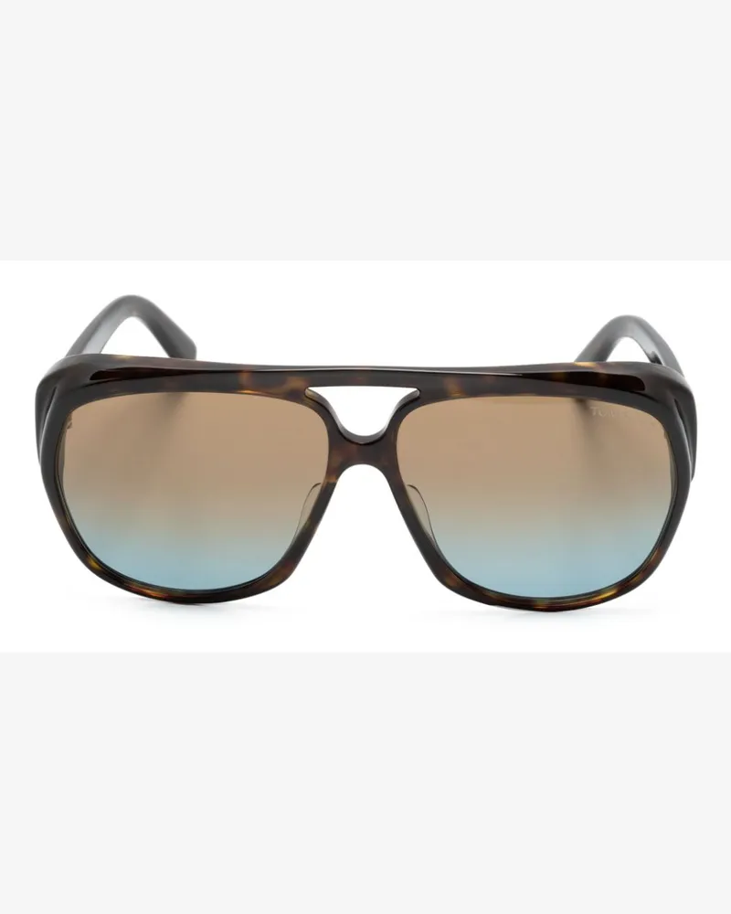 Tom Ford Jayden Sonnenbrille mit Oversized-Gestell - Braun Braun