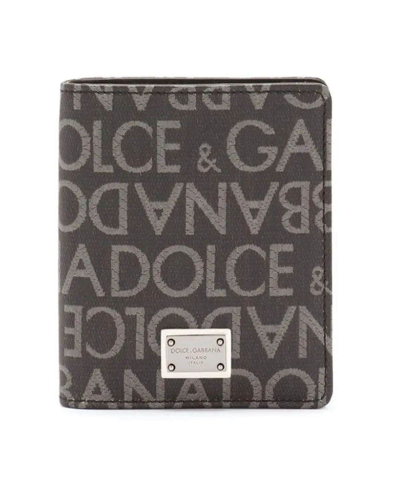 Dolce & Gabbana Kartenetui mit beschichtetem Jacquard - Schwarz Schwarz