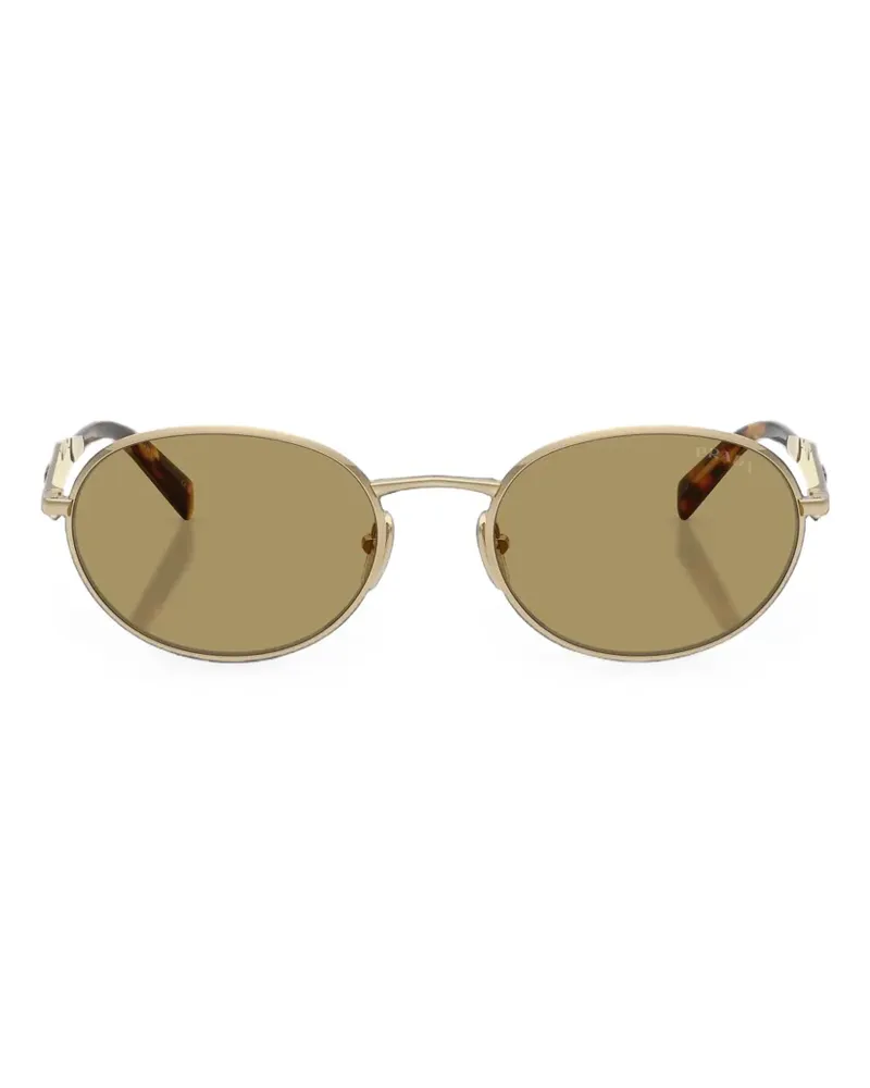 Prada Sonnenbrille mit ovalem Gestell - Gold Gold