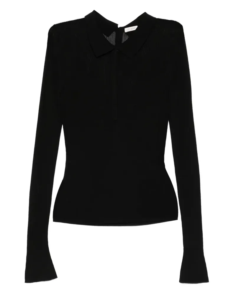 St. Agni long-sleeves polo top - Schwarz Schwarz
