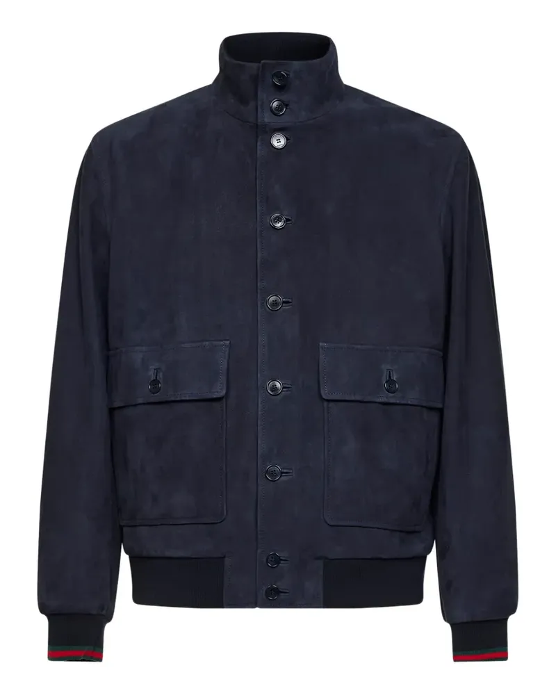 Gucci suede bomber jacket - Blau Blau