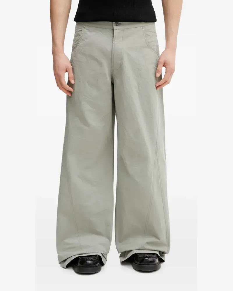 Heliot Emil seam-detail wide-leg trousers - Grau Grau