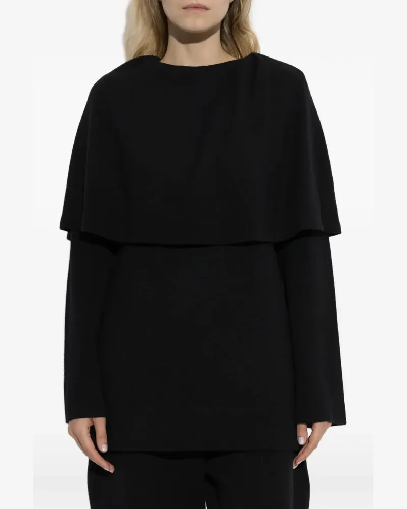 Lisa Yang Jaylani cape-overlay sweater - Schwarz Schwarz
