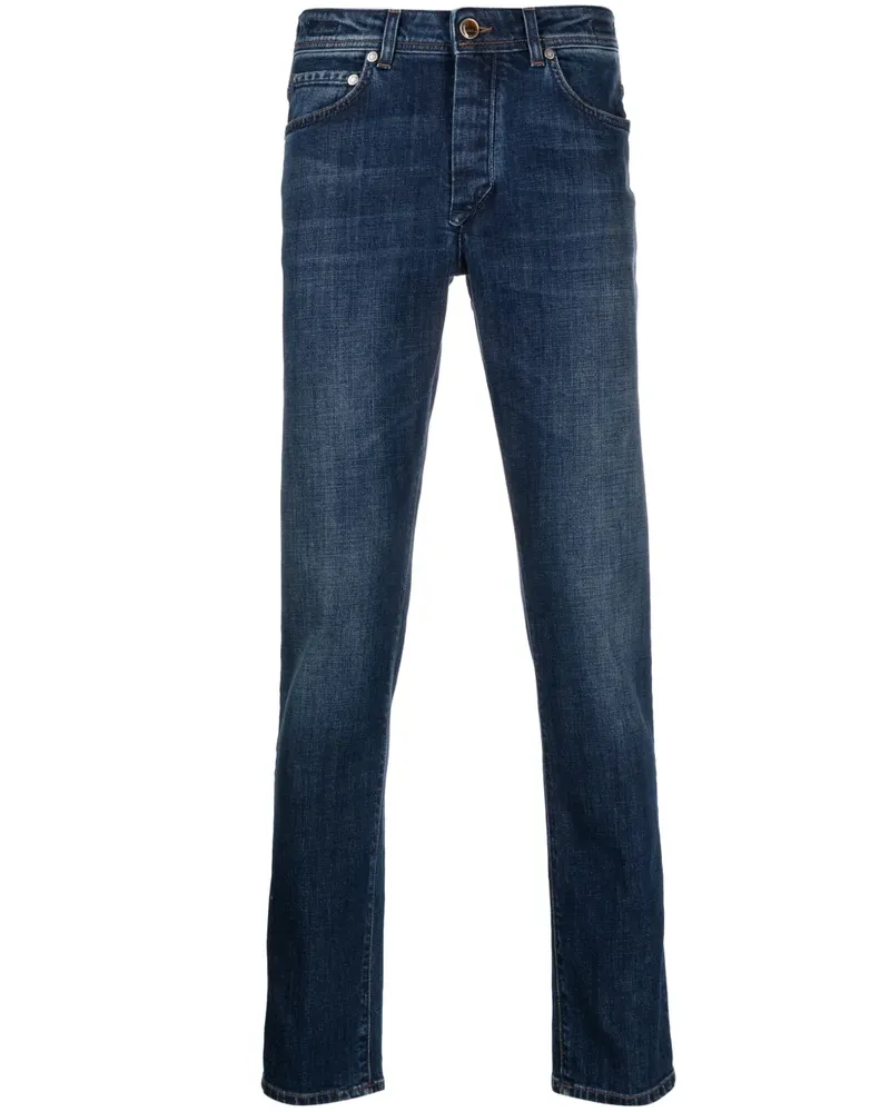 BARBA Slim-Fit-Jeans mit Logo-Patch - Blau Blau