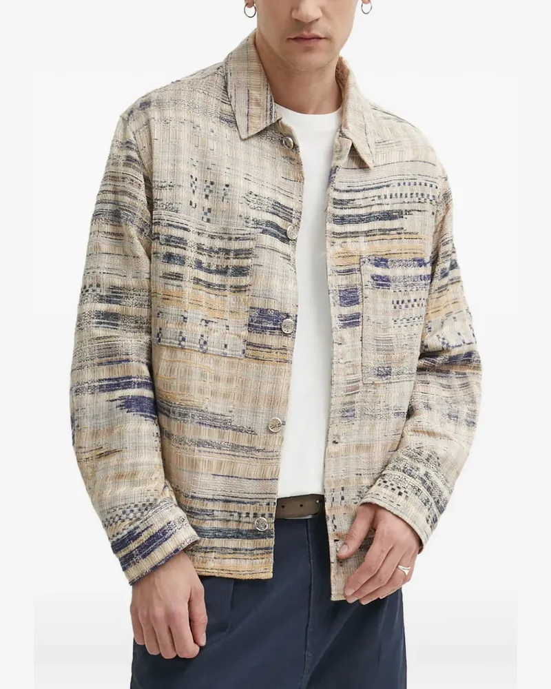 IRO Gemusterte Oliver Jacke mit Knöpfen - Nude Nude