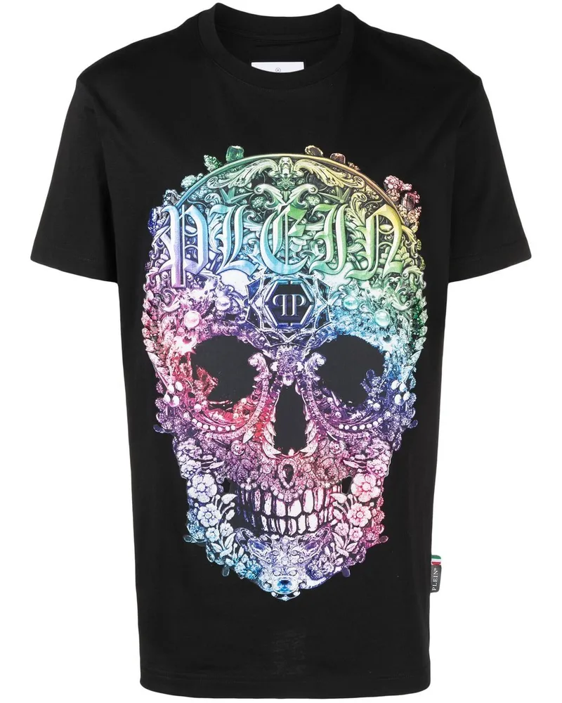 Philipp Plein T-Shirt mit barockem Totenkopf-Print - Schwarz Schwarz