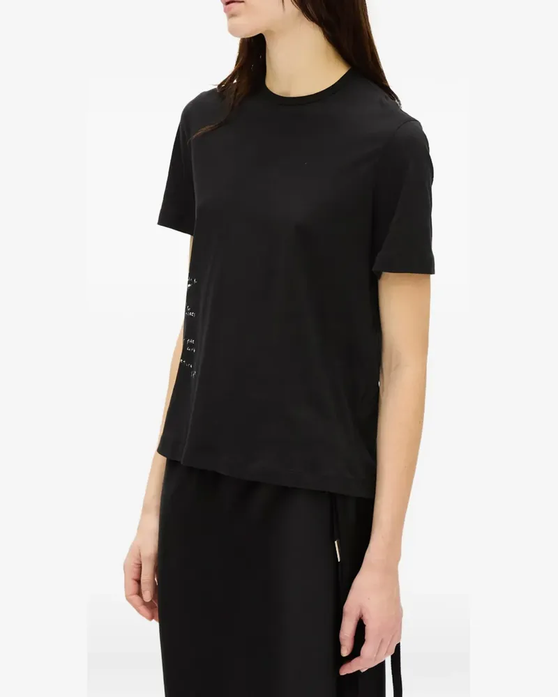 Ann Demeulemeester Fanie T-Shirt mit Slogan - Schwarz Schwarz