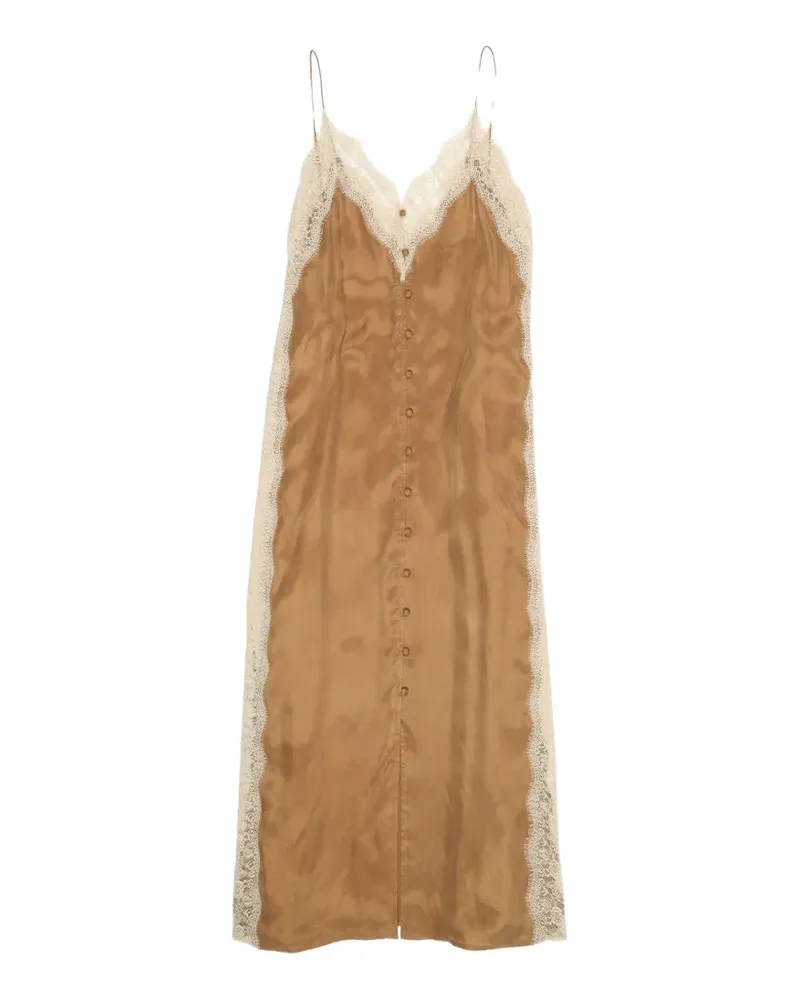 BIMBA Y LOLA Midikleid mit Spitzendetail - Nude Nude